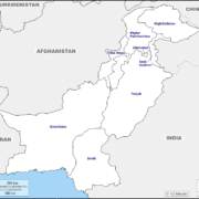 Mapa de Pakistán con nombres y sin nombres