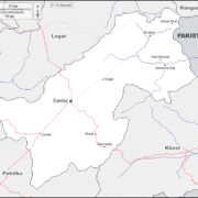 Mapa de Paktia con nombres y sin nombres