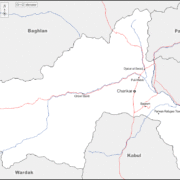 Mapa de Parwan con nombres y sin nombres