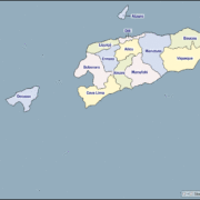 Mapa de Timor Oriental con nombres y sin nombres