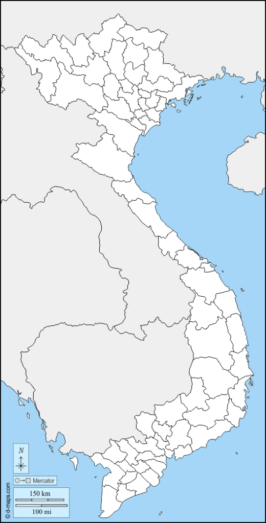 Mapa de Vietnam con nombres y sin nombres