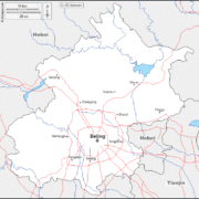 Mapa de Beijing (China) con nombres y sin nombres