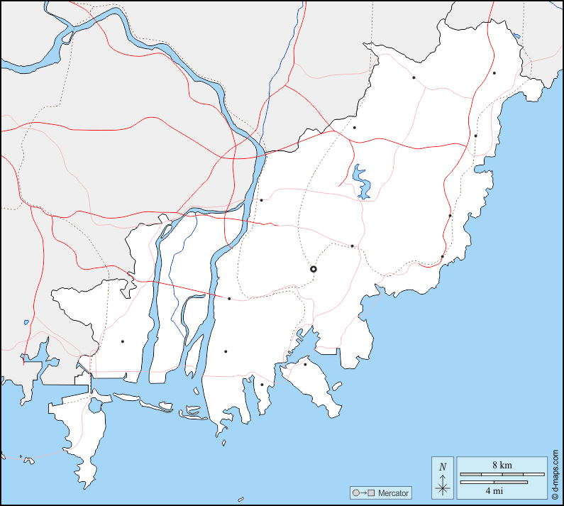 Mapa de Busan con nombres y sin nombres