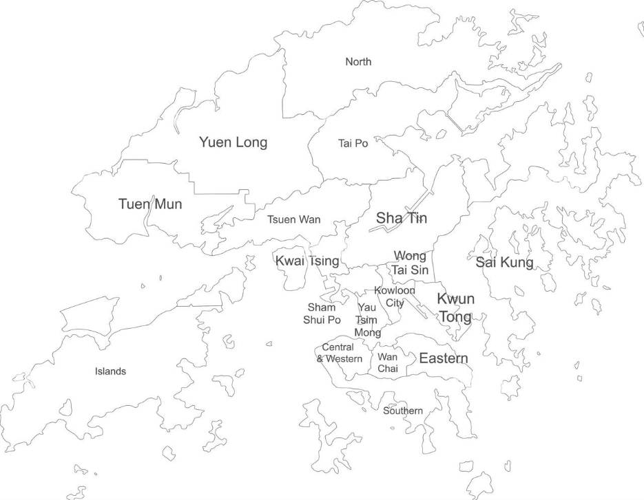 Mapa de Hong Kong con nombres y sin nombres