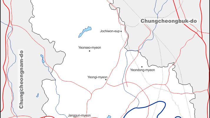 Mapa de Sejong con nombres y sin nombres